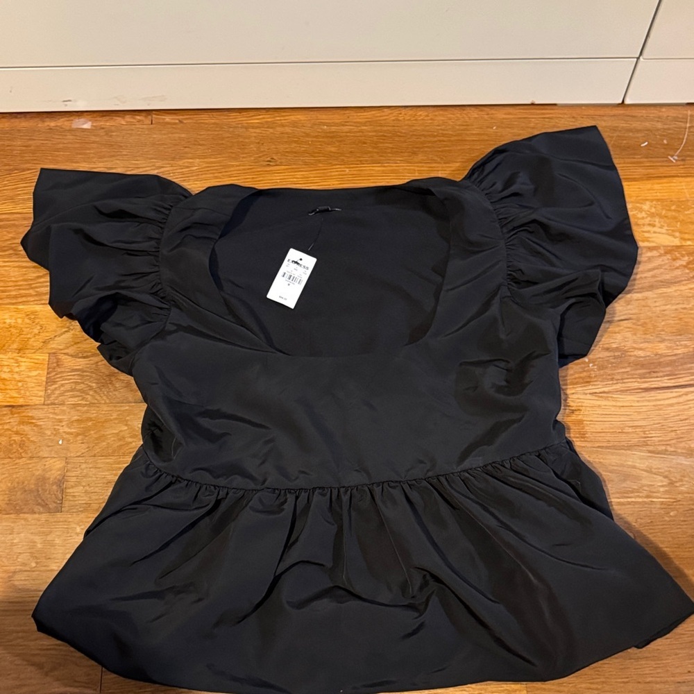 NWT Express Black Peplum Top